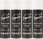 Designer Fragrances 4 Pack Blackcode Air Freshener Blast Cans - For Home & Vehicles – Natural Oils, Luxury Lasting Smell, Dry Mist Quick Release Spray – Deodorise & Neutralise Odours – 300ml