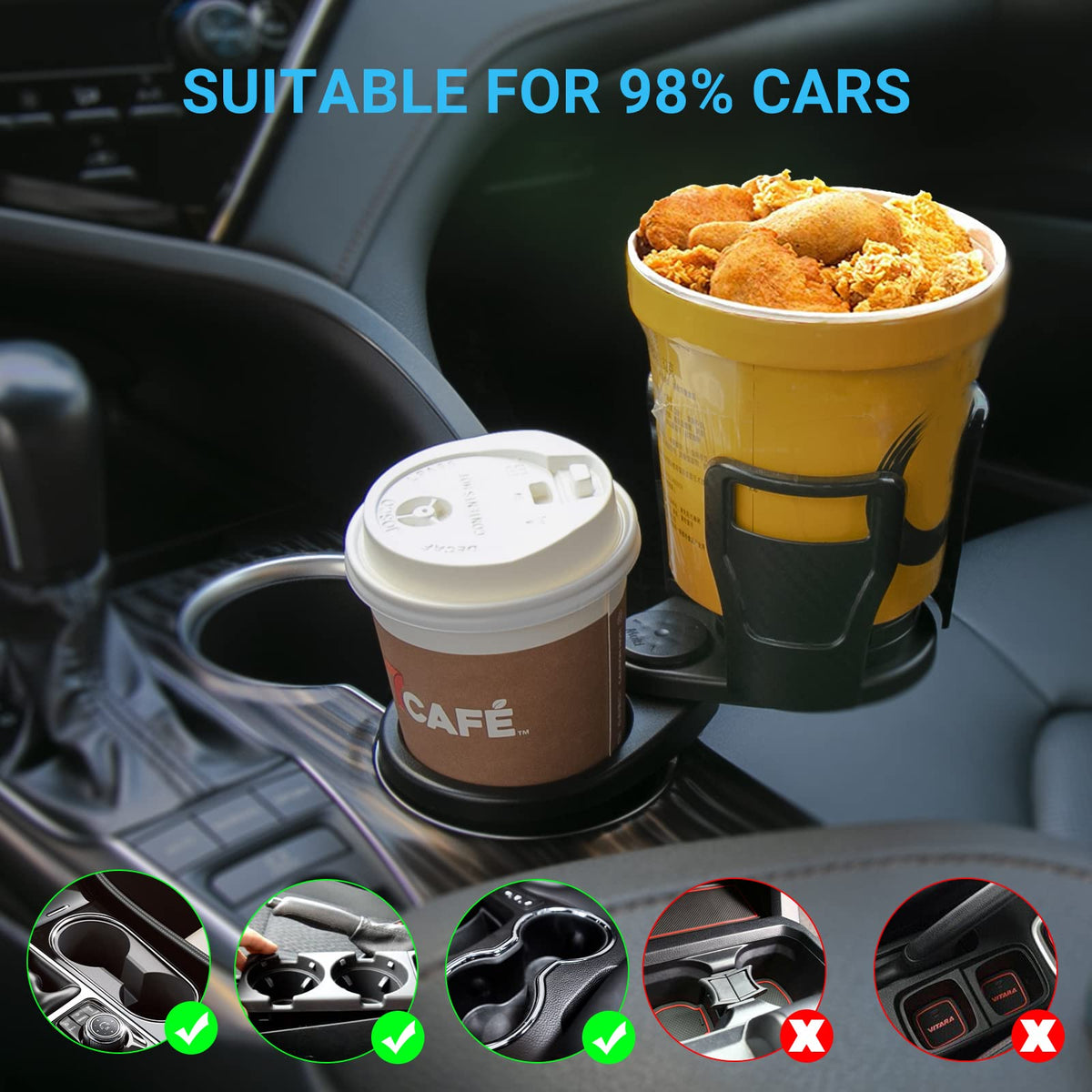 Car Drinking Bottle Holder 360 Degrees Rotatable Water Cup Holder Sunglasses Phone Organizer Storage Car Interior Accessories - Get Me Products