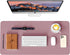 Leather Desk Pad Protector, Waterproof Mouse Pad, PU Desk Mat, Office Desk Cover, Desk Writing Mat for Office/Home/Work/Cubicle (Purple/Pink) 23.6X13.7In