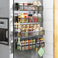 Magnetic Spice Rack for Refrigerator, 2 Pack Magnetic Shelf, Fridge Magnet Organizer with Moveable 4 Hooks, Magnet Fridge Shelf for Kitchen Organization and Storage (2 Pack)