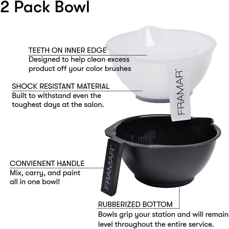 Hair Dye Bowl Set – Tint Bowl for Hair Colour, Bleach Hair Die, Hair Bleach Kit, Highlights Hair Dye Kit, Hair Mixing Bowl for Hair Salon, Hair Colouring Tools – 2 Pack