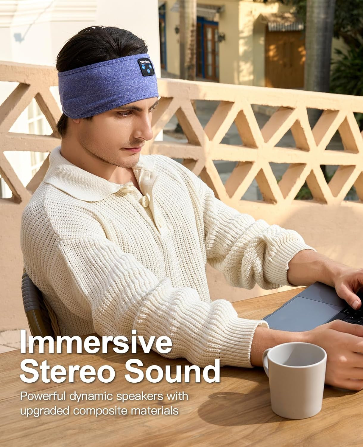 Sleep Headphones, Bluetooth Sports Headband Headphones with Ultra-Thin HD Stereo Speakers Perfect for Sleeping,Workout,Jogging,Yoga,Insomnia, Air Travel, Meditation for Unisex