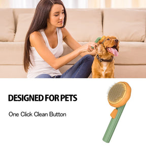 Pet Pumpkin Brush, Pet Grooming Self Cleaning Slicker Brush For Dogs Cats Puppy Rabbit, Cat Brush Grooming Gently Removes Loose Undercoat, Mats Tangled Hair Slicker Brush - Get Me Products