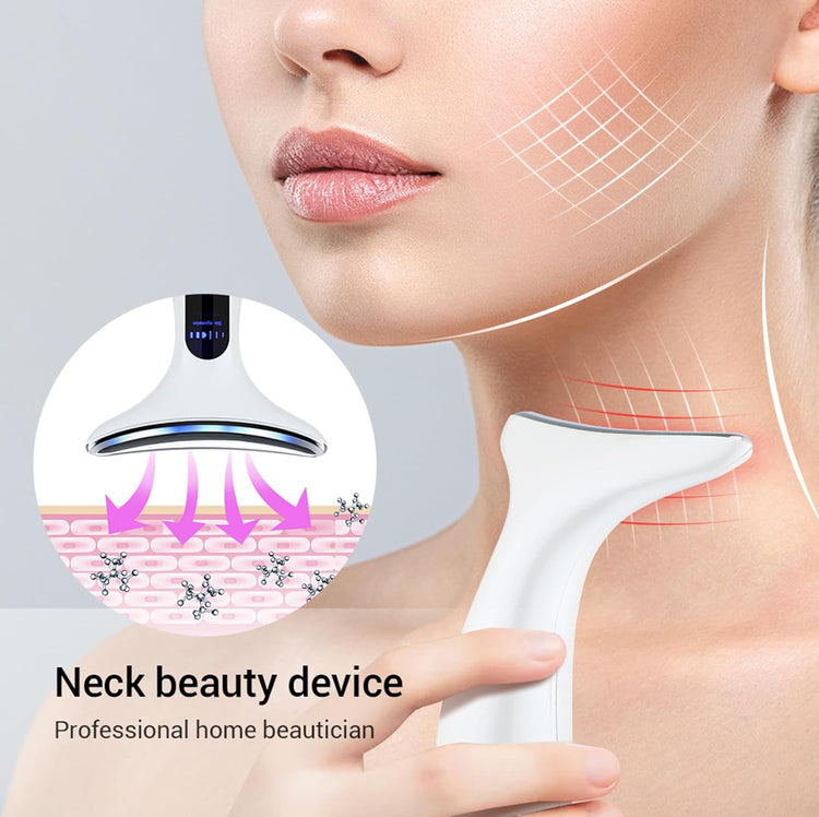 Face Massager，Anti-Wrinkle Face Device，Portable Skin Tightening Beauty Toning Device with 45 ±5°C Heat and 4 Massage Modes for Skintightening & Neck Lifting EMS Massage Face Toning Firming (Gradient)