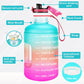 Gallon Water Bottle - 128 Oz, Leak Proof Lid with Time Markers for Gym
