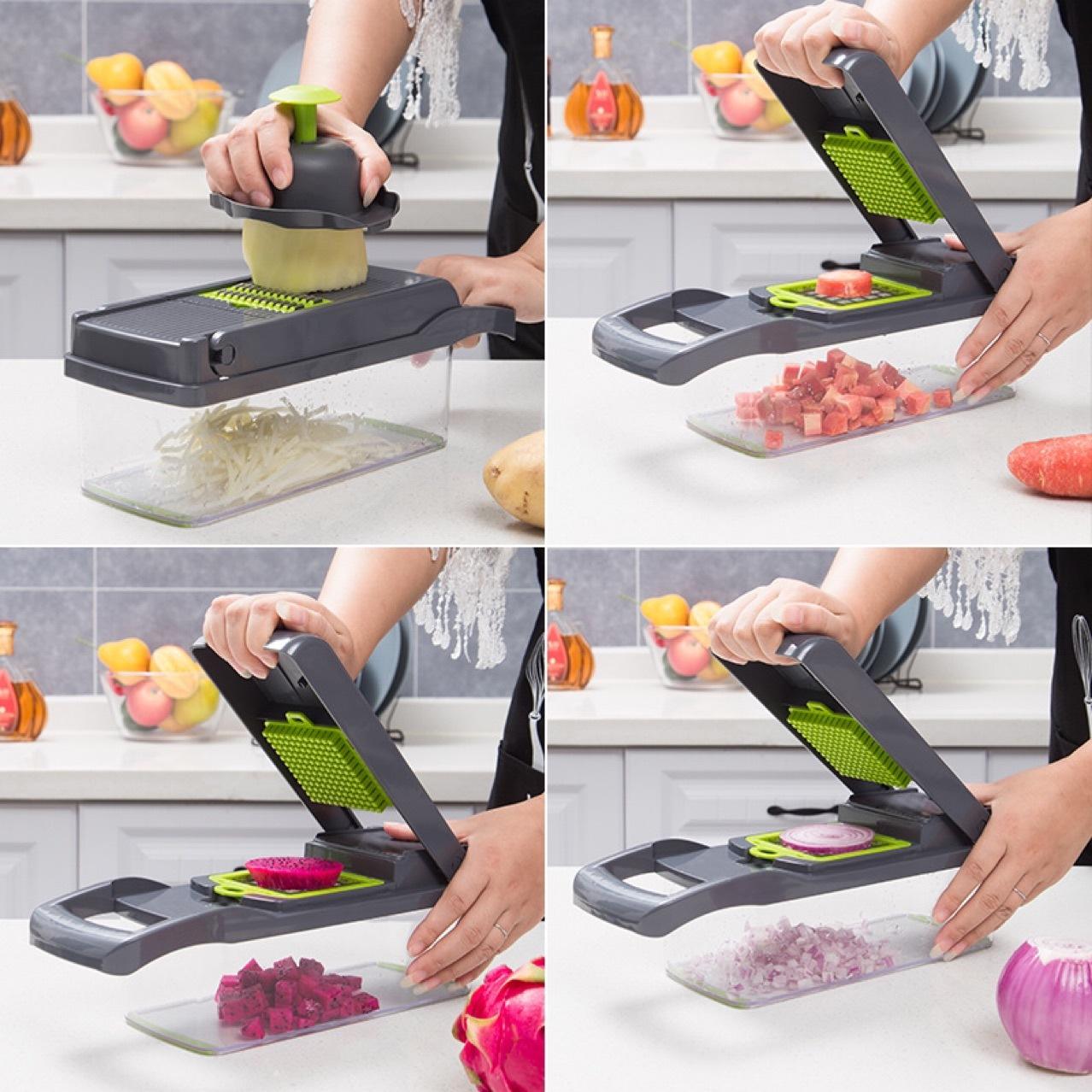 12 In 1 Manual Vegetable Chopper Kitchen Gadgets Food Chopper Onion Cutter Vegetable Slicer - Get Me Products