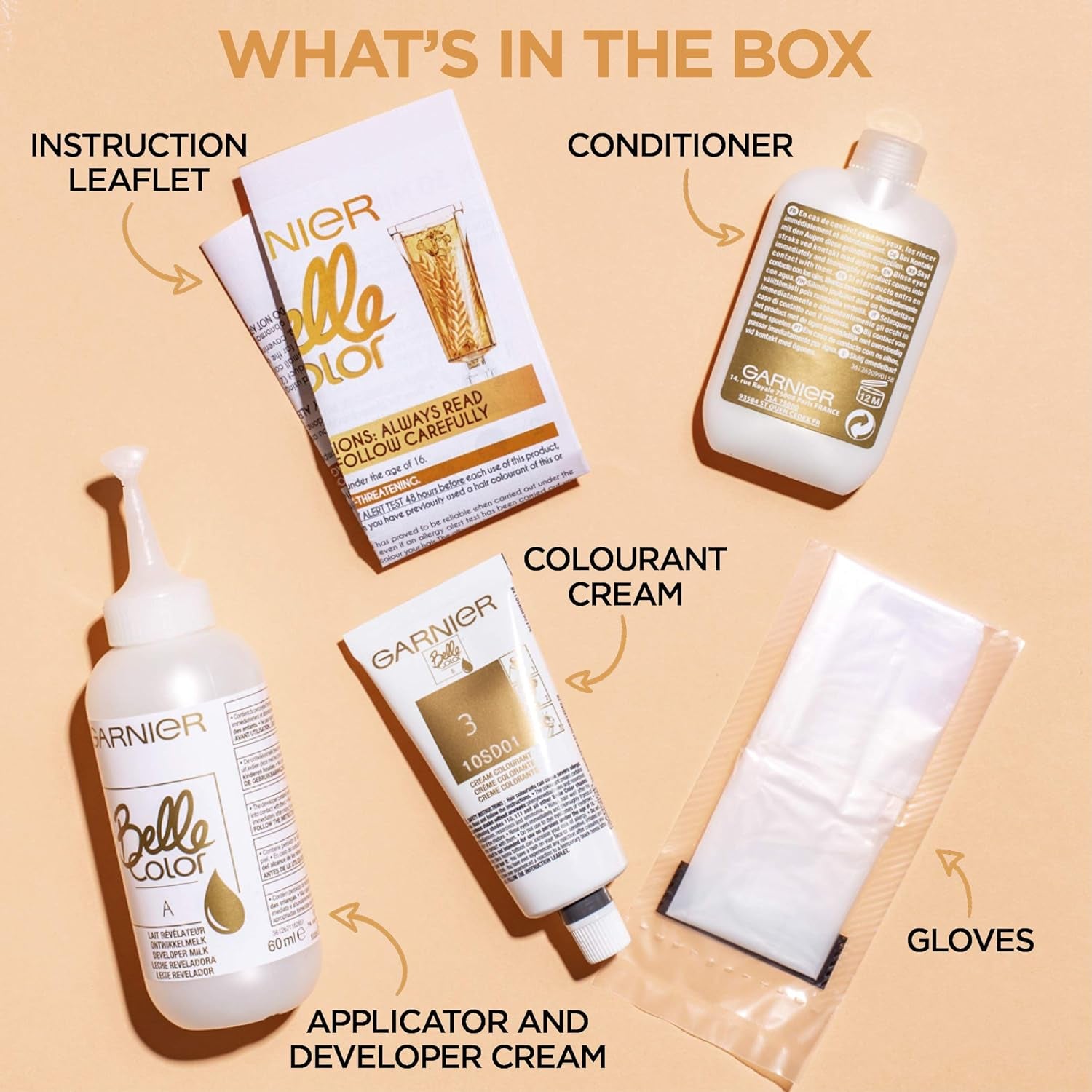 Belle Color Brown Hair Dye Permanent, Natural Looking Hair Colour, up to 100% Grey Coverage - 5 Natural Brown Pack of 3