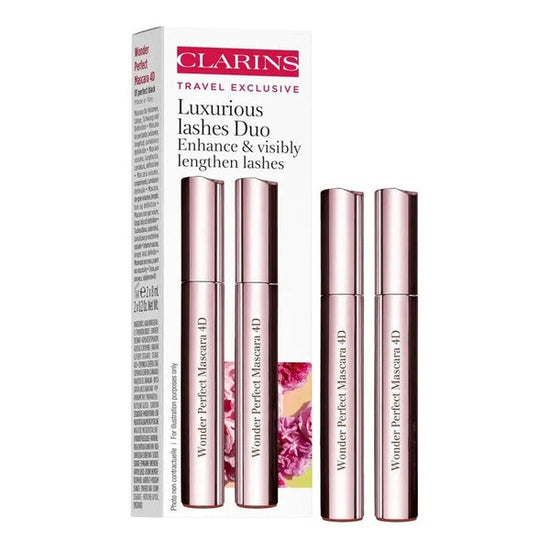 Clarins Wonder Perfect 4D Black Mascara Duo Set 2x 8ml Wonder Perfect 4D Black Mascara
