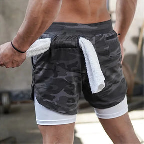 Running Shorts Men 2 In 1 Double-deck Quick Dry GYM Sport Shorts Fitness Jogging Workout Shorts Men Sports Short Pants - Get Me Products