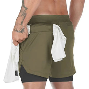 Running Shorts Men 2 In 1 Double-deck Quick Dry GYM Sport Shorts Fitness Jogging Workout Shorts Men Sports Short Pants - Get Me Products