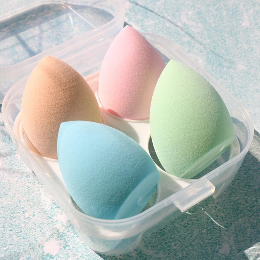 4pcs Makeup Blender Cosmetic Puff Makeup Sponge with Storage Box Foundation Powder Sponge Beauty Tool Women Make Up Accessories - Get Me Products