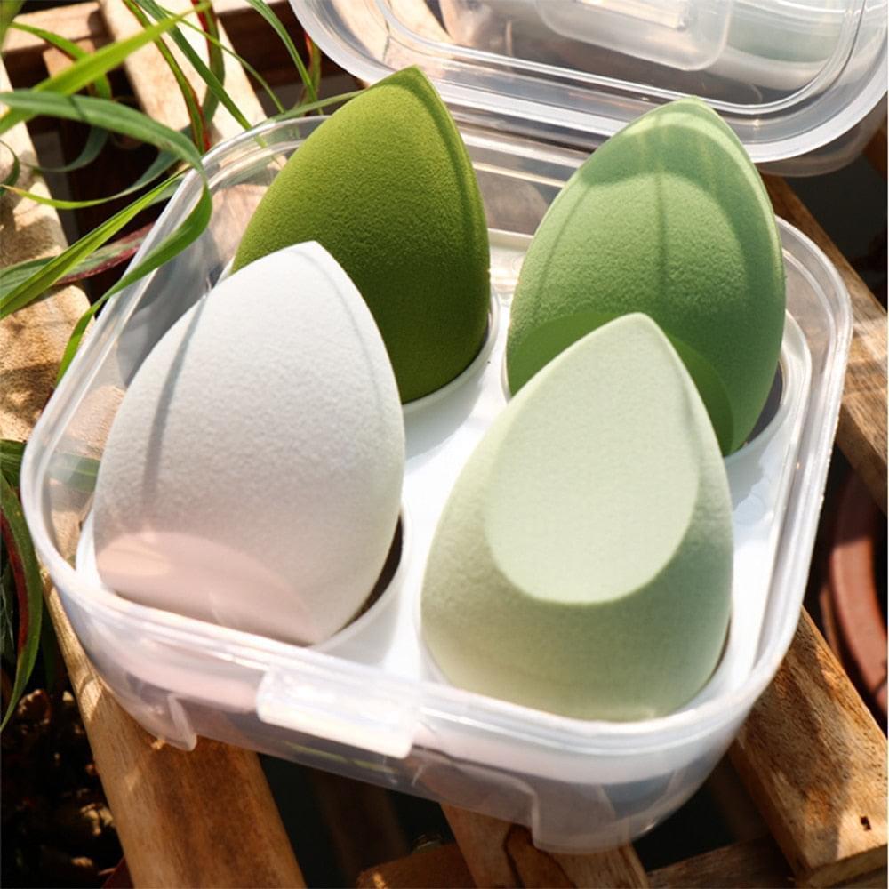 4pcs Makeup Blender Cosmetic Puff Makeup Sponge with Storage Box Foundation Powder Sponge Beauty Tool Women Make Up Accessories - Get Me Products