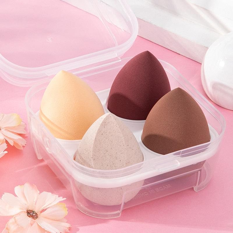 4pcs Makeup Blender Cosmetic Puff Makeup Sponge with Storage Box Foundation Powder Sponge Beauty Tool Women Make Up Accessories - Get Me Products