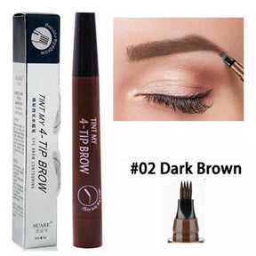 Waterproof 4 Points Eyebrow Pen - Dark Brown Liquid Brow Pencil for Microblading - Long-lasting and Waterproof Eyebrow Tattoo Pen - Available in 5 Colors - Cosmetic Essential - Get Me Products