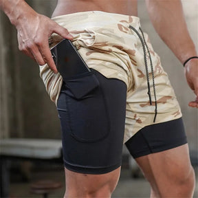 Running Shorts Men 2 In 1 Double-deck Quick Dry GYM Sport Shorts Fitness Jogging Workout Shorts Men Sports Short Pants - Get Me Products