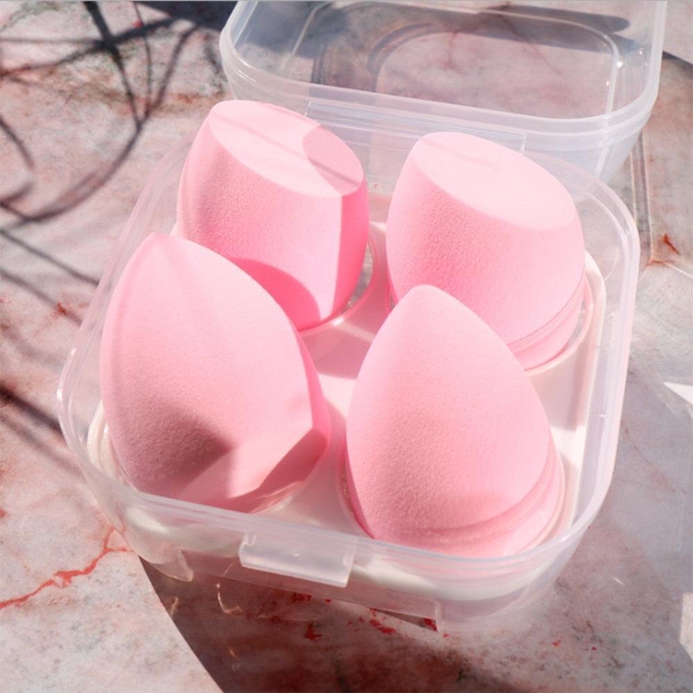 4pcs Makeup Blender Cosmetic Puff Makeup Sponge with Storage Box Foundation Powder Sponge Beauty Tool Women Make Up Accessories - Get Me Products