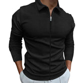 Men's Clothing Waffle Style Zipped Lapel Jacket Outdoor Sports Tops - Get Me Products