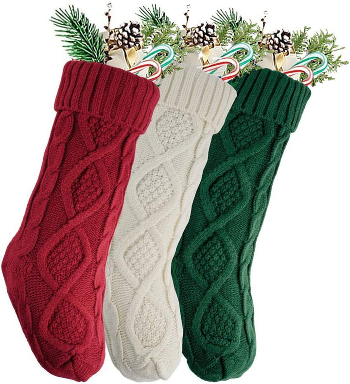 2023 Knitted Home Wall Decoration Candy Bag Sock Set - Diamond Gift Bag Socks Hanger Christmas Stocking Set - Get Me Products