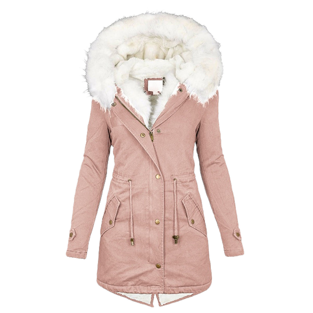 Autumn and Winter Large Size Cotton Coats, Hooded Fur Collars, Thick Waist Thick Mid-length Women's Cotton Clothing - Get Me Products