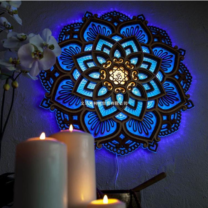 Cross border Mandala Yoga Room Night Light Yoga Room Creative Mandala Atmosphere Night Light - Get Me Products