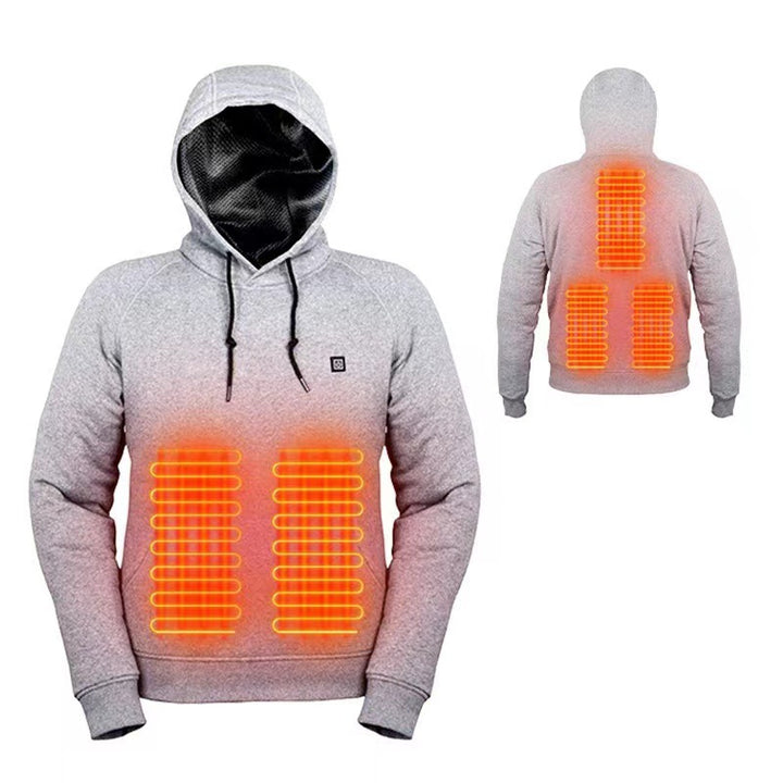 Cross Border Hooded Heating Sweatshirt Heating Clothing Men's USB Heating Sweatshirt Thermal Outdoor Casual Clothing Electric Heating - Get Me Products