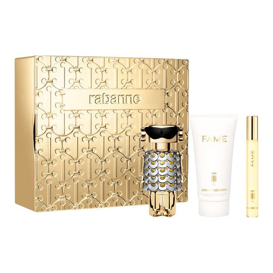 Paco Rabanne Fame Parfum Gift Set 50ml Parfum + 75ml Body Lotion + 10ml Travel Spray