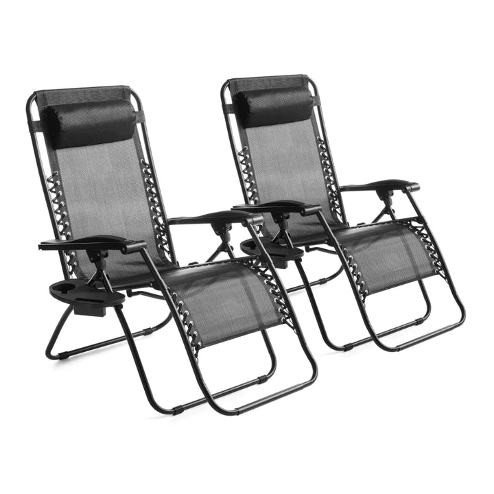 New Outdoor Zero Gravity Chair Lounger 2 Pack - GreyOutdoor Portable Foldable Chair - Get Me Products