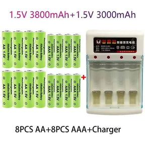 100% Original 1.5V AA3.8Ah+AAA3.0Ah Rechargeable battery NI-MH 1.5 V battery for Clocks mice computers toys so on+free shipping - Get Me Products