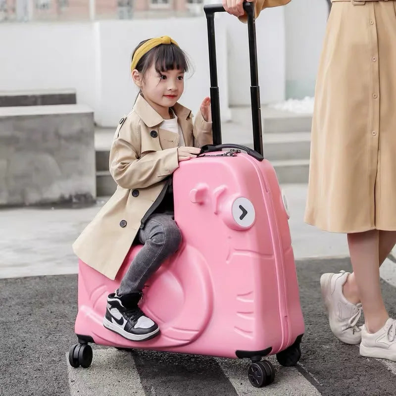 kids Trolley luggage bag travel suitcase children's trolley luggage spinner wheels Bag Cute Baby Carry On ride Trunk suitcase - Get Me Products