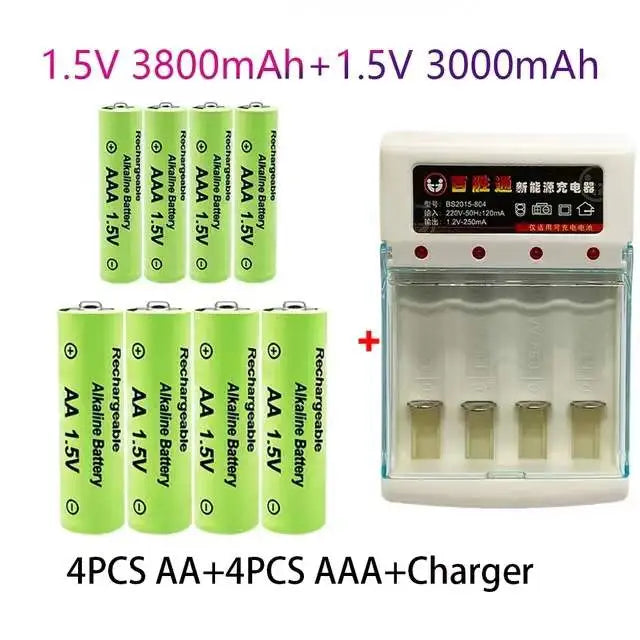 100% Original 1.5V AA3.8Ah+AAA3.0Ah Rechargeable battery NI-MH 1.5 V battery for Clocks mice computers toys so on+free shipping - Get Me Products
