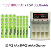 100% Original 1.5V AA3.8Ah+AAA3.0Ah Rechargeable battery NI-MH 1.5 V battery for Clocks mice computers toys so on+free shipping - Get Me Products