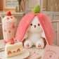 Pack of 2 Unzip Bunny Plush Toys Orange & Pink