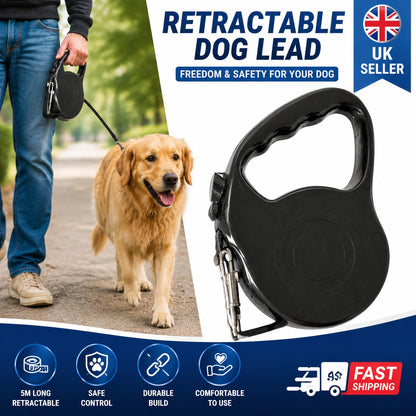 Kingdom Retractable Dog Lead – 5 Metres, Stop, Lock & Release Buttons