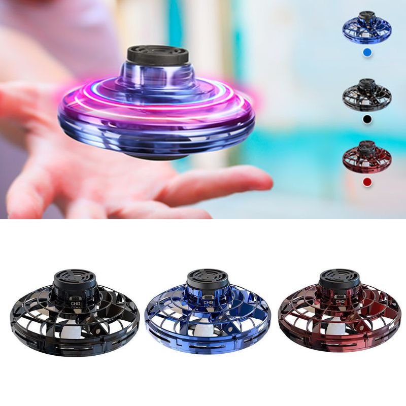 Mini Fingertip Gyro Interactive Decompression Toy Drone LED UFO Type Flying Helicopter Spinner Toy Kids - Get Me Products