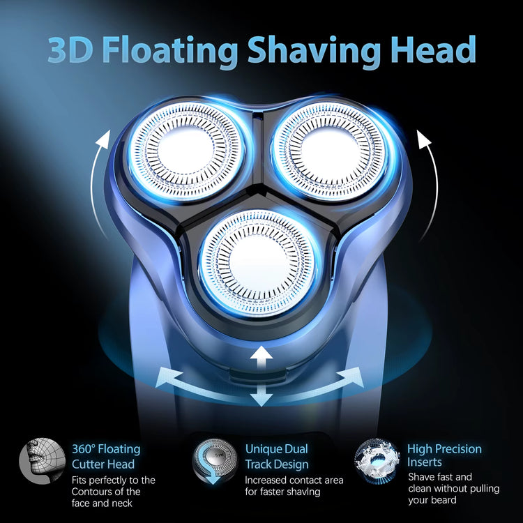 Electric Razor for Men Rechargeable Electric Shavers Rotary Portable Travel Razor Idea Gift Beard Trimmer