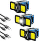 Mini Flashlight Keychain Light COB Work Light USB Rechargeable Lamp with 90° Foldable Side Lights Super Bright Portable Lanterns