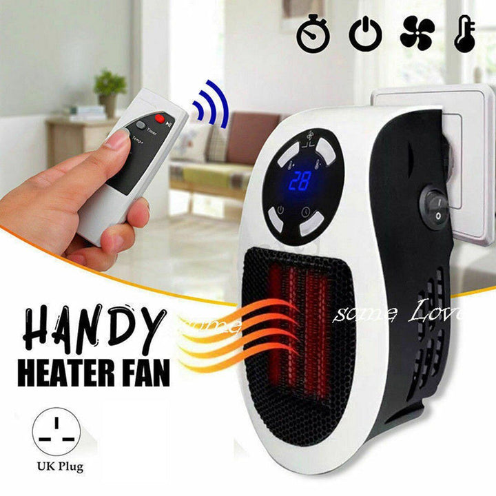 500W Ceramic Electric Mini Fan Heat Portable Plug Heat Low Energy Efficiency UK - Get Me Products