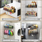 Magnetic Spice Rack for Refrigerator, 2 Pack Magnetic Shelf, Fridge Magnet Organizer with Moveable 4 Hooks, Magnet Fridge Shelf for Kitchen Organization and Storage (2 Pack)
