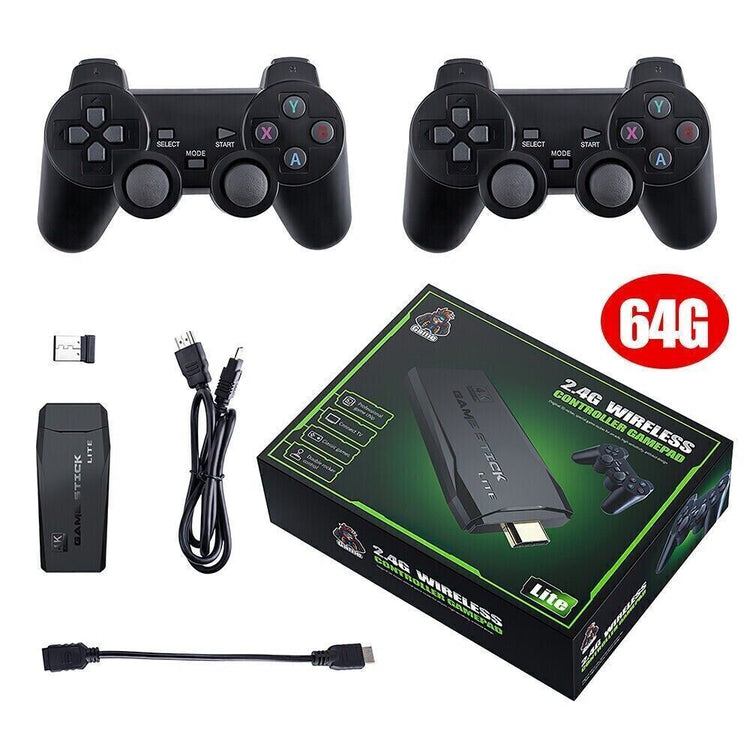 4K HDMI Retro Game Stick Console Plug Play 20000- Games 2 Wireless Controllers - Get Me Products