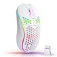 2.4G Wireless Mouse with RGB Backlit 6-Button 3-Speed DPI Type C Rechargeable Ergonomic Honeycomb Design Gaming Mouse