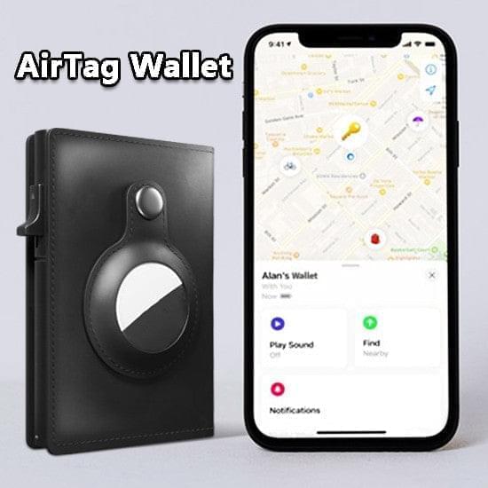 Air Tag Wallet Anti Theft Bullet Card Bag Multi-functional Rfid Card Holder Men's Leather Slim Wallets For Airtag Air Tag Get Me Products