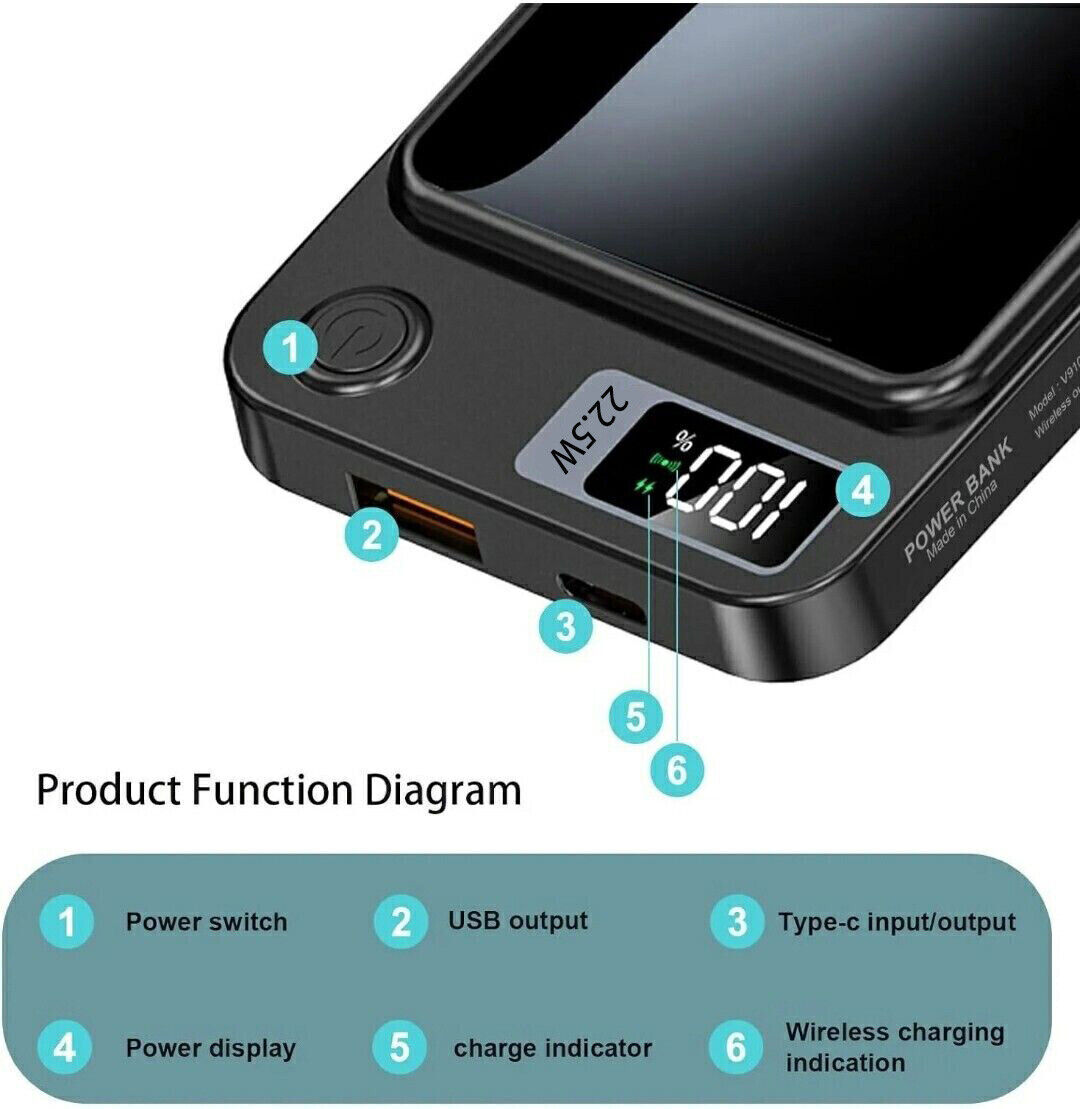 Magnetic Wireless Power Bank 12000mAh For Magsafe Battery Pack For Phone 14 13 - Get Me Products
