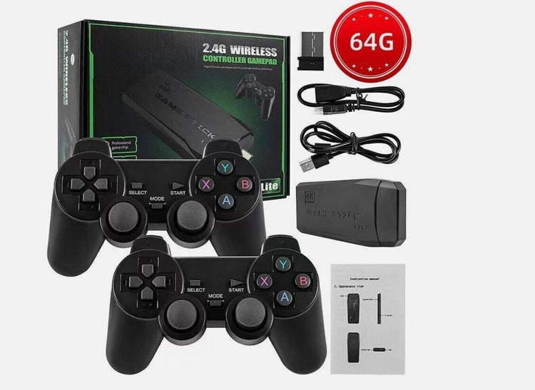 4K HDMI Retro Game Stick Console Plug Play 20000- Games 2 Wireless Controllers - Get Me Products