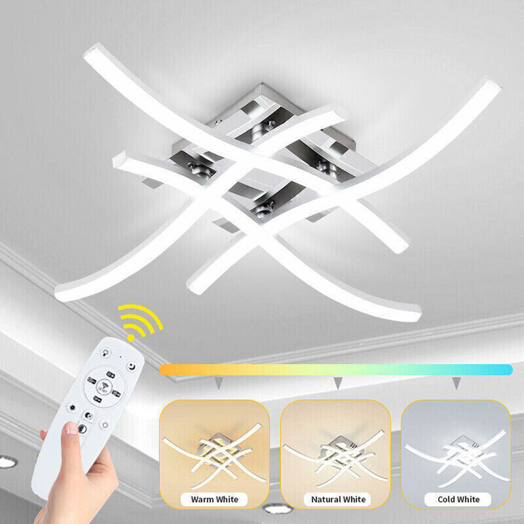 Ceiling Light 4 Wave Lights Modern Kitchen Living Room Bedroom Lamp LED Dimmable - Get Me Products