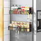 Magnetic Spice Rack for Refrigerator, 2 Pack Magnetic Shelf, Fridge Magnet Organizer with Moveable 4 Hooks, Magnet Fridge Shelf for Kitchen Organization and Storage (2 Pack)