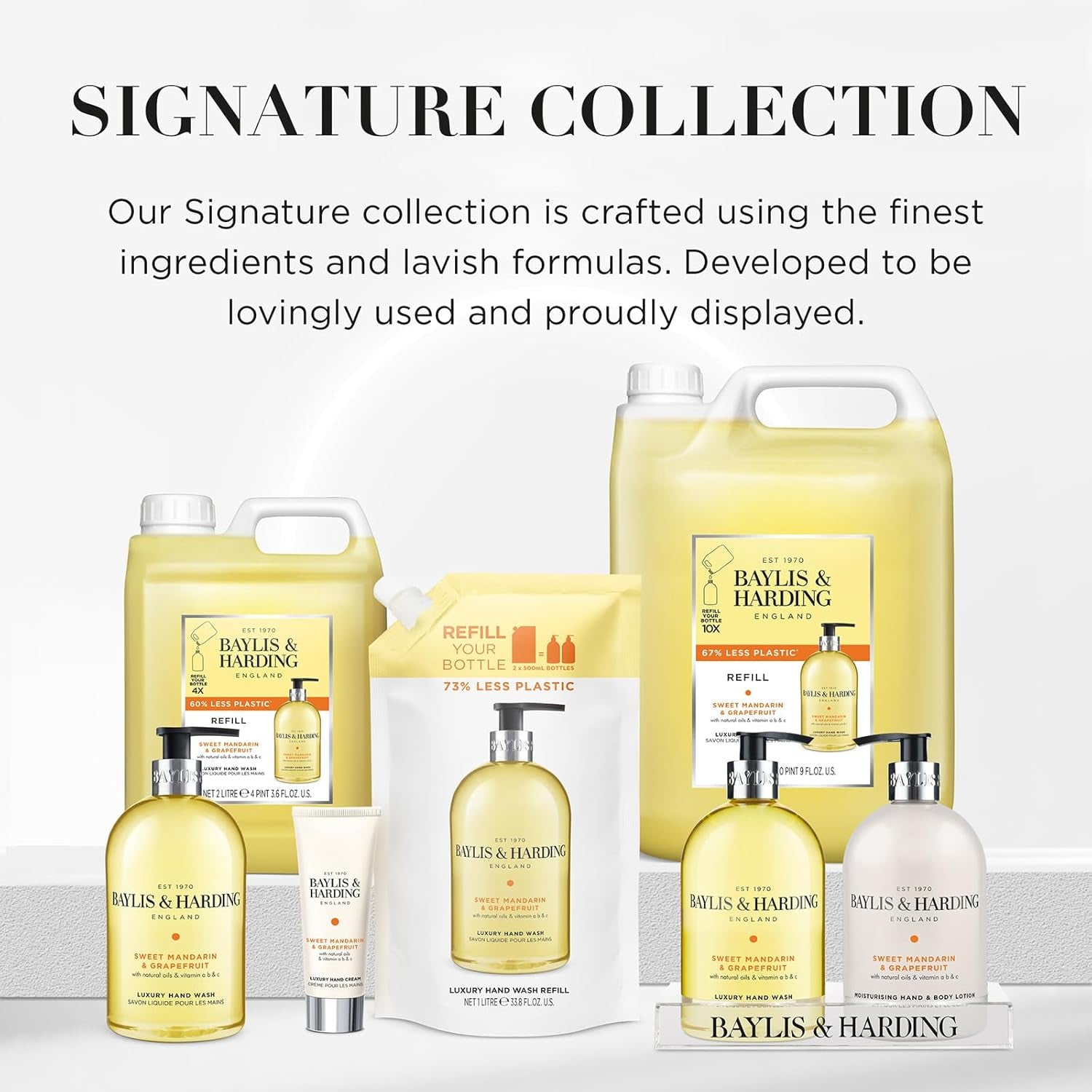 Sweet Mandarin & Grapefruit Hand Wash Refill Pouch - 1 Litre x 3 Pack - Vegan Friendly Luxury Cleanse