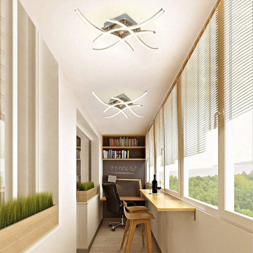 Ceiling Light 4 Wave Lights Modern Kitchen Living Room Bedroom Lamp LED Dimmable - Get Me Products