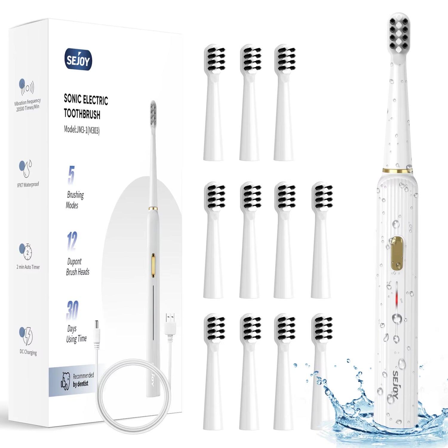 Dental Oral Irrigator USB Rechargeable Teeth Cleaner Portable Dental Water Flosser 5 Modes IPX7 Mouth Washing Machine