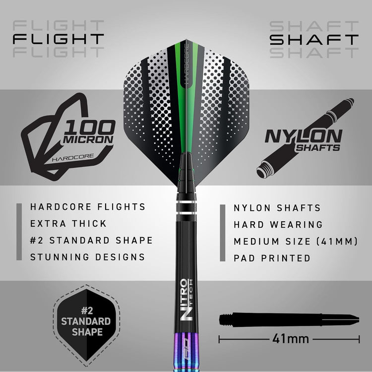 Razor Edge Spectron - Tungsten Professional Steel Darts Set with Flights and Shafts - Available in 20G, 22G, 23G, 24G, 26G