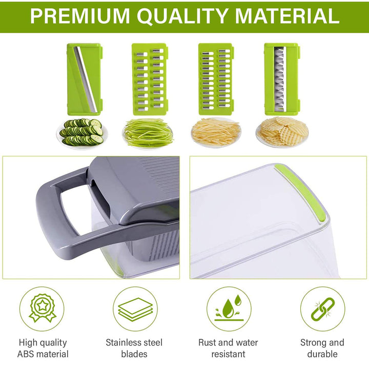 12 In 1 Manual Vegetable Chopper Kitchen Gadgets Food Chopper Onion Cutter Vegetable Slicer - Get Me Products